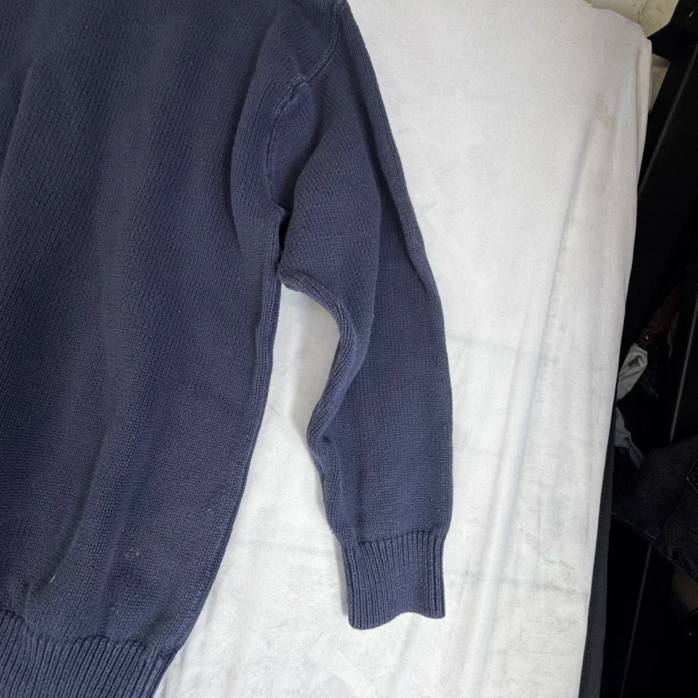 Tommy Hilfiger Sweater Men's XL Navy Chunky Knit Long Sleeve Crew Neck Pullover
